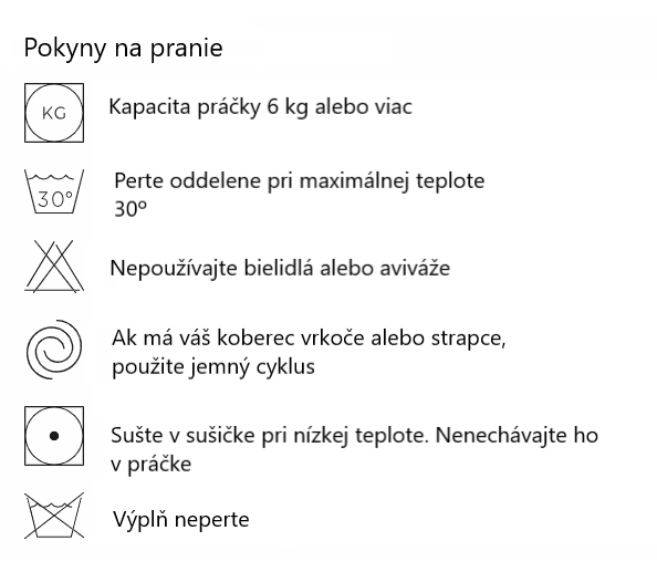 Pokyny na pranie puff kreslo